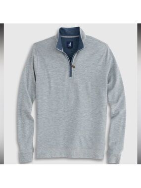 johnnie-O Sully Quarter Zip Pullover in Gray , Size Medium, Size: M